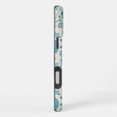 Jacobean Floral Big Pattern Teals op Cream iPhone Hoesje (Rechterkant)