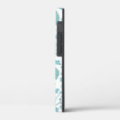 Jacobean Floral Big Pattern Teals op wit Case-Mate iPhone Case (Achterkant / Links)