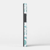 Jacobean Floral Big Pattern Teals op wit Case-Mate iPhone Case (Achterkant / Rechts)