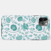 Jacobean Floral Big Pattern Teals op wit Case-Mate iPhone Case (Achterkant (horizontaal))