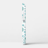 Jacobean Floral Big Pattern Teals op wit Case-Mate iPhone Case (Achterkant / Links)