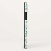 Jacobean Floral Big Pattern Teals op wit Case-Mate iPhone Case (Achterkant/rechts)