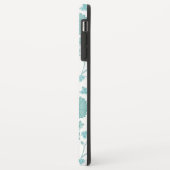 Jacobean Floral Big Pattern Teals op wit Case-Mate iPhone Case (Achterkant/links)