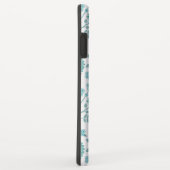 Jacobean Floral Big Pattern Teals op wit Case-Mate iPhone Case (Achterkant/rechts)