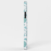 Jacobean Floral Big Pattern Teals op wit Case-Mate iPhone Case (Achterkant/rechts)