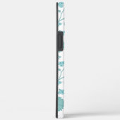 Jacobean Floral Big Pattern Teals op wit Case-Mate iPhone Case (Achterkant / Rechts)