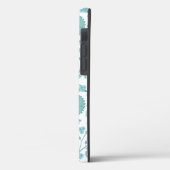Jacobean Floral Big Pattern Teals op wit Case-Mate iPhone Case (Achterkant / Links)