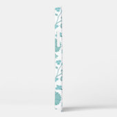 Jacobean Floral Big Pattern Teals op wit Case-Mate iPhone Case (Achterkant / Rechts)
