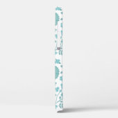 Jacobean Floral Big Pattern Teals op wit Case-Mate iPhone Case (Achterkant / Links)