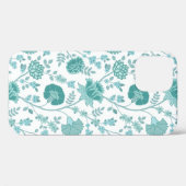 Jacobean Floral Big Pattern Teals op wit Case-Mate iPhone Case (Achterkant (horizontaal))