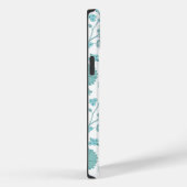 Jacobean Floral Big Pattern Teals op wit Case-Mate iPhone Case (Achterkant / Rechts)