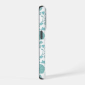 Jacobean Floral Big Pattern Teals op wit iPhone Hoesje (Rechterkant)