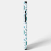 Jacobean Floral Big Pattern Teals op wit iPhone Hoesje (Linkerkant)