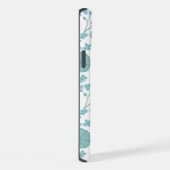 Jacobean Floral Big Pattern Teals op wit iPhone Hoesje (Rechterkant)