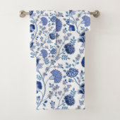 Jacobean floral blues sur blanc (En situation)