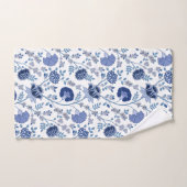 Jacobean floral blues sur blanc (Serviette à main)