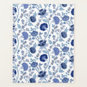 Jacobean floral blues sur blanc (Devant)