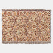 Jacobean Floral Damask, Beige en Chocolate Brown Deken (Voorkant)