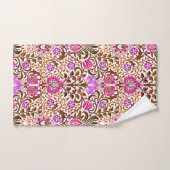 Jacobean Floral Damask, Pink, Violet en Brown  Bad Handdoek (Handdoek)