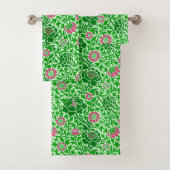 Jacobean Floral, Emerald en Lime Green Bad Handdoek (Insitu)