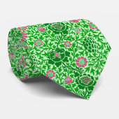 Jacobean Floral, Emerald en Lime Green Stropdas (Opgerold)