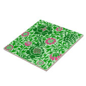 Jacobean Floral, Emerald en Lime Green Tegeltje (Zijkant)