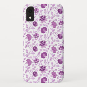 Jacobean Floral Herhaal Patroon Pinks op Wit iPhone XR Hoesje