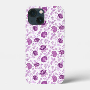 Jacobean Floral Herhaal Patroon Pinks op Wit iPhone 13 Mini Hoesje