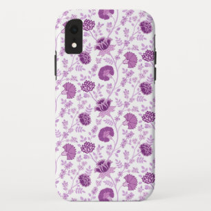 Jacobean Floral Herhaal Patroon Pinks op Wit iPhone XR Hoesje