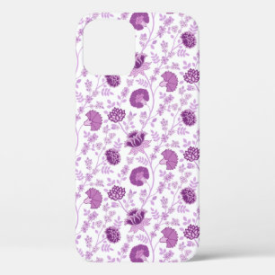 Jacobean Floral Herhaal Patroon Pinks op Wit iPhone 12 Pro Hoesje