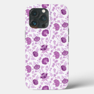 Jacobean Floral Herhaal Patroon Pinks op Wit iPhone 13 Pro Hoesje