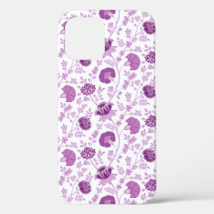 Jacobean Floral Herhaal Patroon Pinks op Wit iPhone 12 Pro Hoesje