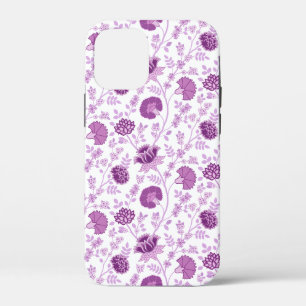 Jacobean Floral Herhaal Patroon Pinks op Wit iPhone 12 Mini Hoesje