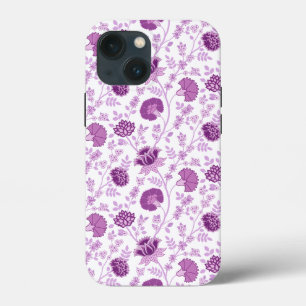Jacobean Floral Herhaal Patroon Pinks op Wit iPhone 13 Mini Hoesje
