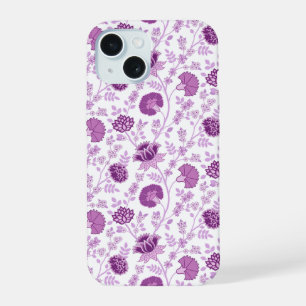 Jacobean Floral Herhaal Patroon Pinks op Wit iPhone 15 Hoesje