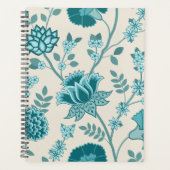 Jacobean Floral Lg Motif Teals sur Crème (Devant)