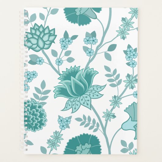 Jacobean Floral Lg Motif Teintures sur blanc (Devant)