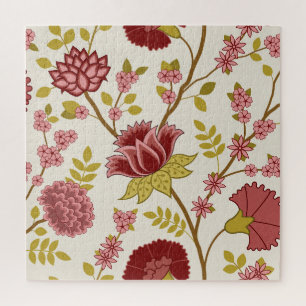 Jacobean Floral LG Pattern Reds Pinks Gold Cream Legpuzzel