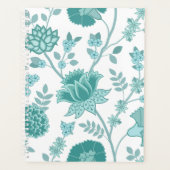 Jacobean Floral Lg Pattern Teals op wit Planner (Voorkant)