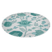 Jacobean Floral Lg Pattern Teals op wit Snijplank (Hoek)