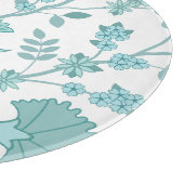 Jacobean Floral Lg Pattern Teals op wit Snijplank (Hoek)