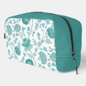Jacobean Floral Lg Pattern Teals op wit Toilettasje (Rechterhoek)