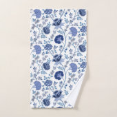 Jacobean Floral Pattern Blues op wit Bad Handdoek (Handdoek)