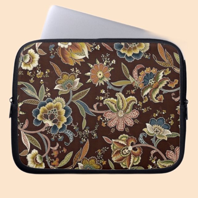 Jacobean Floral Pattern Laptop Sleeve (Creator heeft geüpload)