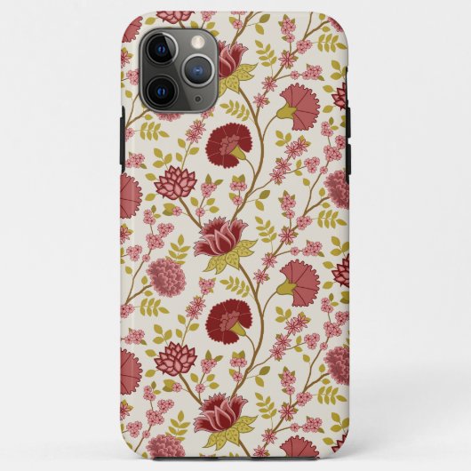 Jacobean Floral Pattern Reds Pinks Gold Cream Case-Mate iPhone Case (Achterkant)