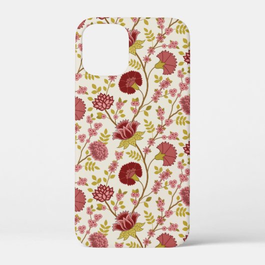 Jacobean Floral Pattern Reds Pinks Gold Cream Case-Mate iPhone Case (Achterkant)