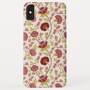 Jacobean Floral Pattern Reds Pinks Gold Cream iPhone XS Max Hoesje