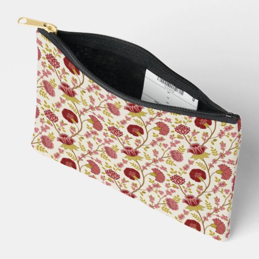 Jacobean Floral Pattern Reds Pinks Gold Cream Etui (Open)