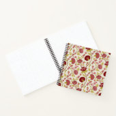 Jacobean Floral Pattern Reds Pinks Gold Cream Notitieboek (Binnen)