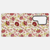 Jacobean Floral Pattern Reds Pinks Gold Cream Samsung Galaxy Hoesje (Achterkant horizontaal)